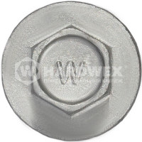 Саморез кровельный по металлу HARDWEX 5.5×32 мм Ruspert Silver Grey, широкий борт без шайбы, усиленный сверлоконечник до 16 мм, шестигранник d 8 мм