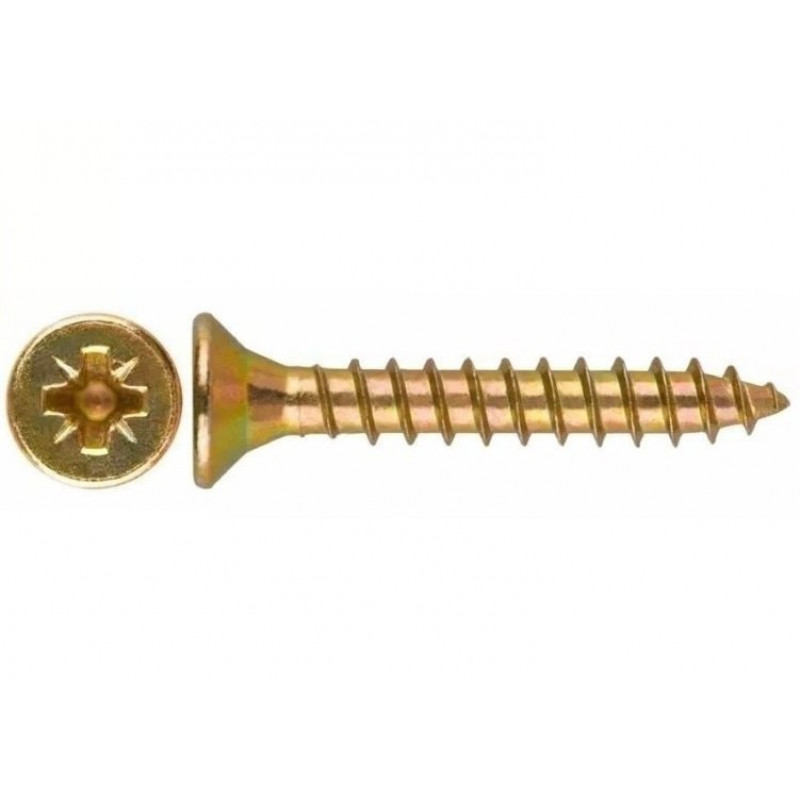 Шуруп 3.5x35 потай, желтый цинк (1кг)